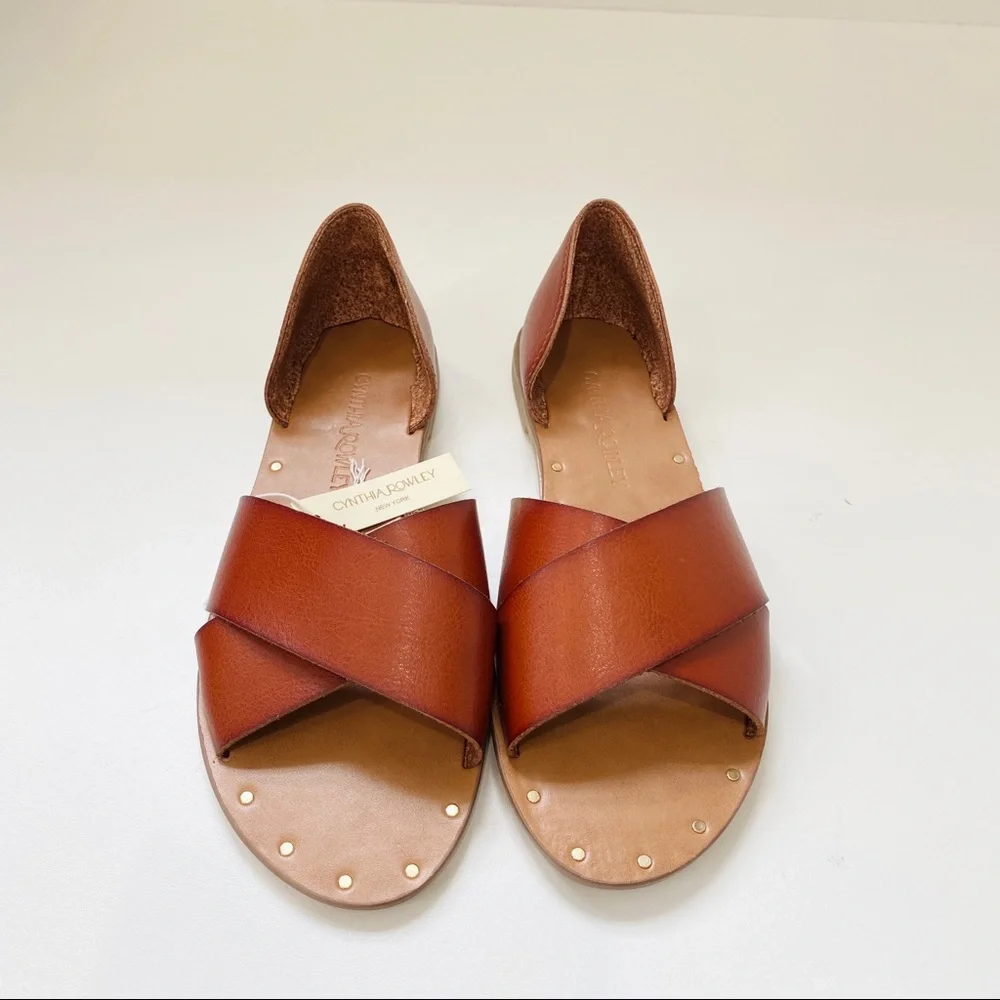 NEW Cynthia Rowley brown leather slip on